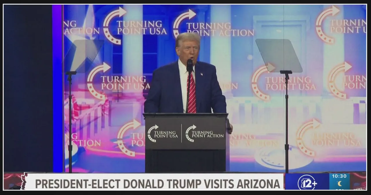 Donald Trump makes a stop in Arizona and delivers a speech at a conservative event