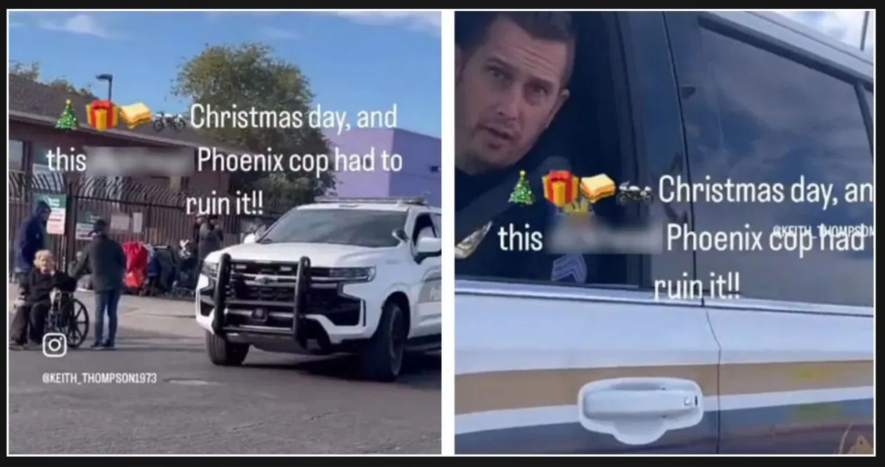 Phoenix Police Officer Targets Man Providing Free Food to Homeless Individuals on Christmas